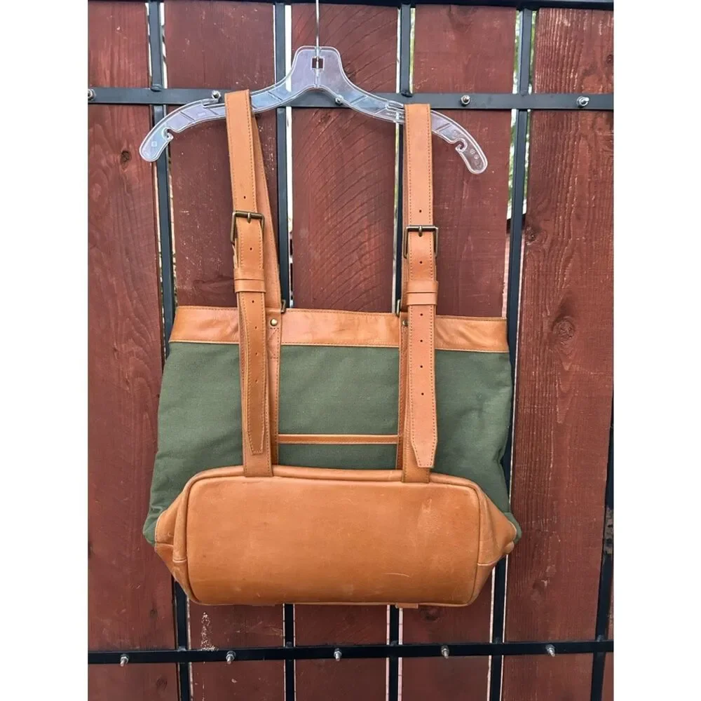 Parker Clay Rincon Backpack/ Tote- Leather/Canvas